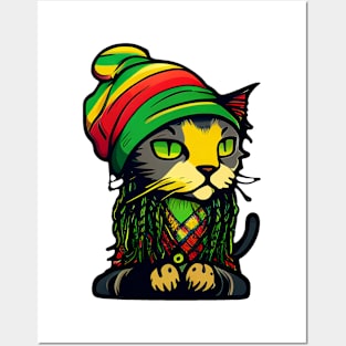 Rasta cat Posters and Art